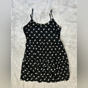 Elegant Black Floral Mini Dress